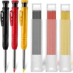Ensemble de crayons de charpentier, 3 pi�ces, crayon � trou profond avec lame � �pluier int�gr� et 18 ...