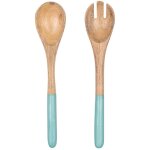 Ensemble cuill�re et fourchette en bois pour la cuisine, id�al pour les enfants et les adultes, ustensiles ...