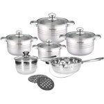 Ensemble de cuisine 4 marmites / 1 sauteuse / 1 casserole et 2 supports de marmite cheffinger argent