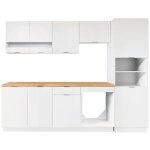 Ensemble cuisine complte + colonne - blanc et naturel - carmeo