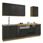 Mobilier1 - ensemble de cuisine modulaire retro grey 150 , 250x52cm, plan de travail, stratifié, mdf, ... Mobilier1 - ensemble de cuisine modulaire retro grey 150 , 250x52cm, plan de travail, stratifié, mdf, ...