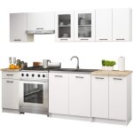 Ensemble de cuisine vitr akord oliwia 2. 4m blanc 240 cm 11 portes 1 tiroir faade blanche 240x46x203 ...