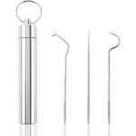 Ensemble de cure - dents en acier inoxydable 304, fil dentaire, cartouche de rangement portable, outils ...