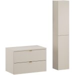 Ensemble dalia cachemire meuble sous vasque avec plan 80 cm et 2 x colonne 30 / 80 cm � suspendre