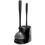 Ensemble d�boucheur et brosse pour cuvette de toilettes, noir, 1 ensemble