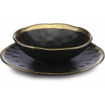 Ensemble de deux assiettes lissa black gold
