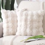 Ensemble de deux housses de coussin d�coratives en laine douce, housses de coussin luxueuses, adapt�es ...