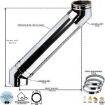 Edilinox - ensemble d�voiement 2 x coudes 45 degr�s + 1 x 100 cm conduit double paroi isol� ediliso25 ...