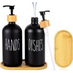 Ensemble de distributeur de savon noir mat, distributeur de savon en verre de 500 ml, distributeur de ...