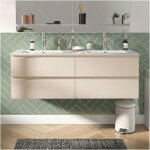 Ensemble double vasque sorrento 120cm avec plan c�ramique et robinets chrom�s