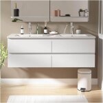 Ensemble double vasque sorrento 120cm avec plan c�ramique et robinets chrom�s