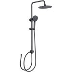 Ensemble de douche, colonne de douche ronde sans robinetterie, douche de t�te � effet pluie et douchette ...