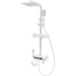 Ensemble de douche thermostatique avec douchette � main et pommeau de douche 4 modes en laiton, affichage ...