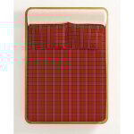 Ensemble de draps cossais rouges - parure de lit d'hiver 100 % coton naturel - chaud, respirant, fabriqu ...