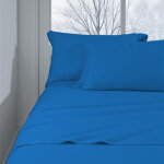Ensemble de draps d'hiver en flanelle bleue unie ? 100 % molleton de coton, anti - boulochage, chaud ...