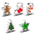 Ensemble d'emporte - pices de nol, 5 pices, moules en acier inoxydable avec sapin, bonhomme en pain ...