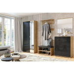 Azura home design - ensemble d'entre vestiaire avec miroir, commode, armoire et banc chaussures lune ...