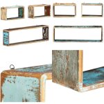 Ensemble d'étagère cube 3 pcs bois solide de récupération - Étagères murales - Étagères cube - meubles ... Ensemble d'étagère cube 3 pcs bois solide de récupération - Étagères murales - Étagères cube - meubles ...