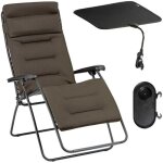 Ensemble fauteuil relax transat jardin - chaise longue matelass� xl avec ombrelle et porte - gobelet ...