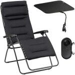 Ensemble fauteuil relax transat jardin - chaise longue matelass xl avec ombrelle et porte - gobelet ...