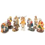 Ensemble de figurines de cr�che traditionnelle - peintes � la main, 11 pi�ces, 10 cm