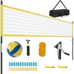 Ensemble de filet de volleyball ext�rieur portable jardin plage syst�me robuste poteaux r�glables en ...
