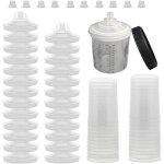 Ensemble de godets jetables 600ml pour pistolets � peinture hvlp et lvlp, kit de tasse de m�lange de ...