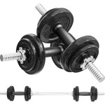 Ensemble d'halt�res - sportnow - 2 - en - 1 - 20 kg, poids r�glable - avec barre d'extension poign�e ...