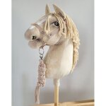 Ensemble hobby horse : licol a3 + longe en corde - beige