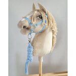 Ensemble hobby horse : licol a3 + longe en corde - bleu