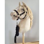 Ensemble hobby horse : licol a3 + longe en corde - noir