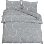 Ensemble de housse de couette?parures de lit gris 200x200 cm coton cfw33448