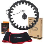 Ensemble hula hoop hhw01 noir avec poids hms + support de taille br163 rouge