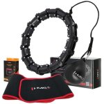 Ensemble hula hop hhw02 noir avec projections et poids hms + ceinture rouge br163