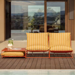 Ensemble de jardin amaro compos� d'un canap� modulable 2 pi�ces et d'une table d'appoint convertible ...