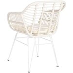 Pegane - ensemble de jardin avec table et 2 fauteuils en rotin synthtique et verre coloris blanc