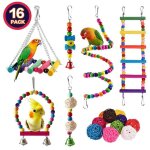 Ensemble de jouets pour perroquets, 16 paquets, varit de jouets pour cage  oiseaux, accessoires srs ...