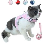 Ensemble laisse et harnais anti - fuite pour chat ulisem, gilet r�glable en maille souple r�fl�chissante ...