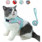 Memkey - ensemble laisse et harnais pour chat anti - vasion, gilet rflchissant rglable pour animal ...