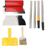 Ensemble de lames � lisser en acier inoxydable pour cloisons s�ches, avec rallonges pour murs et plafonds ...