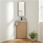 Ensemble lave - mains sorrento d'angle sur pieds avec robinet et armoire