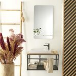 Ensemble lave - mains wilo grande largeur avec miroir 60cm Ensemble lave - mains wilo grande largeur avec miroir 60cm