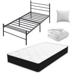 Iztoss ? ensemble lit 90x190 avec matelas 15 cm ? couette 140x200 cm ? oreiller 60x60 cm ? structure ...