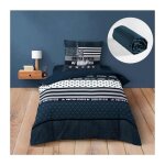 Cdaffaires - ensemble de lit states : housse de couette 140x200 cm avec drap - housse bleu 90x190 cm ...