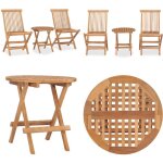 Ensemble  manger d'extrieur pliable 3 pcs bois solide de teck - ensemble salon de jardin - mobilier ...