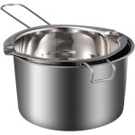 Ensemble marmites double bain - marie ? inox, double bec verseur, pour chocolat / bougies / bonbons / ...