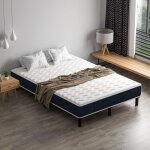 Ensemble matelas 140 x 200 cm dewinner sommier matelas � mousse ensach�s et robuste cadre de lit en fer ...