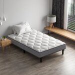 Ensemble matelas 90 x 190 cm dewinner, matelas � ressorts ensach�s et robuste cadre de lit en fer avec ...