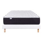 Ensemble matelas serenite, 27 cm, ressorts ensach�s, ferme, face �t� / hiver + sommier blanc ep 13cm, ...