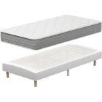 Ensemble matelas et sommier 90x190 dewinner, sommier tapissier 90x190cm et matelas ressorts ensach�s ...